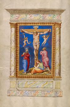 The Crucifixion; Missal of Bishop Antonio Scarampi, 1567. Creator: Fra Vincentius a Fundis