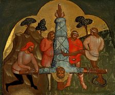 The Crucifixion of Peter (Predella Panel), ca 1370. Creator: Veneziano, Lorenzo (active 1356-1372)