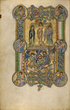 The Crucifixion and The Harrowing of Hell; New Testament, late 12th century. Creator: Unknown