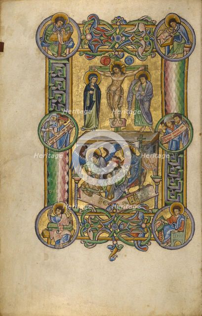 The Crucifixion and The Harrowing of Hell; New Testament, late 12th century. Creator: Unknown.