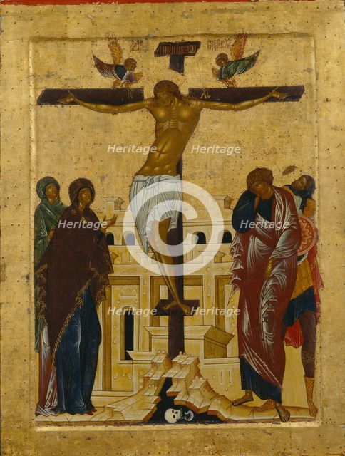 The Crucifixion. Artist: Russian icon  