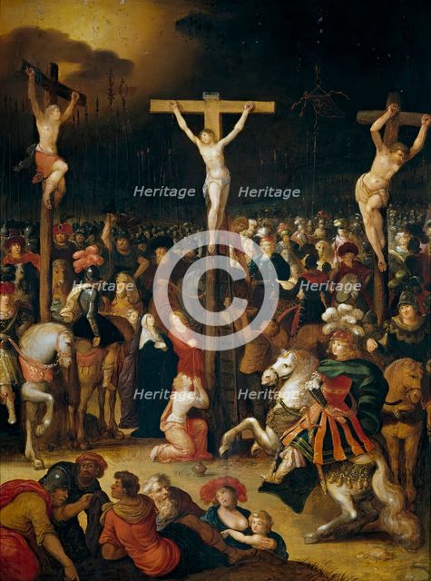 The Crucifixion, between 1600 and 1620 . Creators: Louis de Caullery, Jesus Christ.