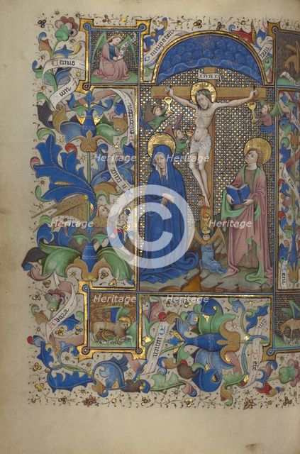 The Crucifixion; Book of Hours, about 1450-1455. Creator: Master of Guillebert de Mets.