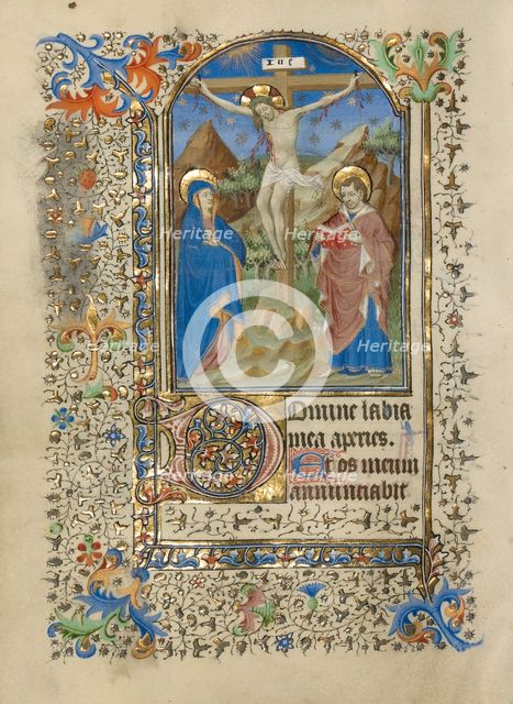 The Crucifixion; Book of Hours, about 1420-1430. Creator: Master of the Harvard Hannibal.