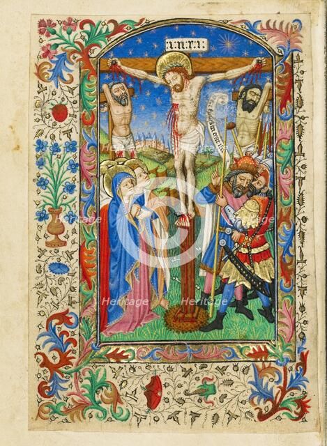 The Crucifixion; Book of Hours, about 1430-1440. Creator: Fastolf Master.