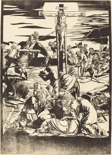 The Crucifixion [center plate], 1741. Creator: John Baptist Jackson