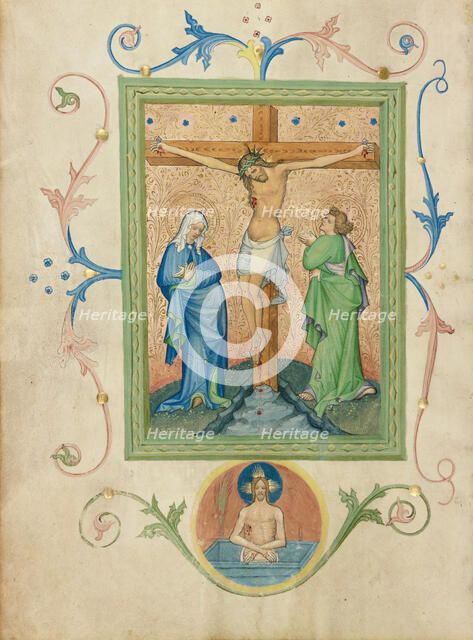 The Crucifixion; Collegium Ducale, about 1420-1430. Creator: Master of the Kremnitz Stadtbuch.