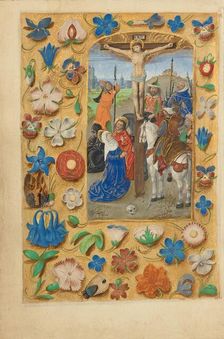 The Crucifixion; Crohin-La Fontaine Hours, (about 1480-1485?). Creators: Master of the Dresden Prayer Book, Workshop of the Master of the Dresden Prayer Book