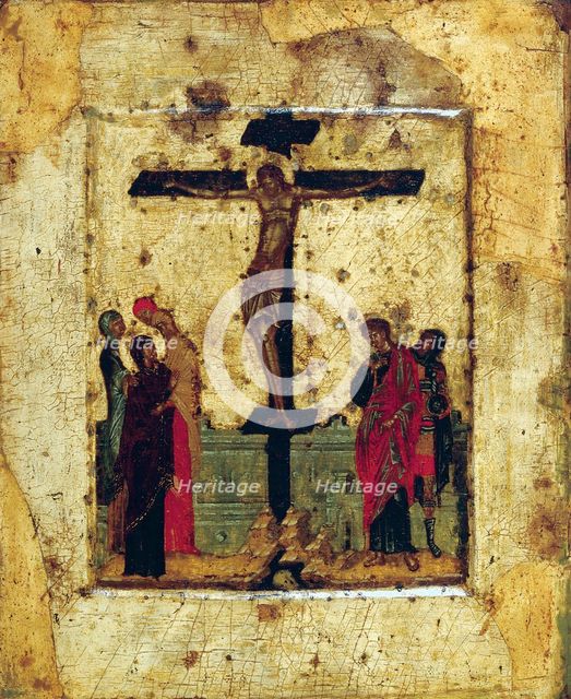 The Crucifixion, end of 14th century. Creator: Byzantine icon.