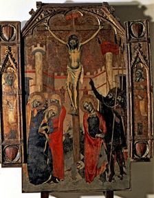The Crucifixion end of the central street of the Almudaina main altarpiece. Commissioned by t…
