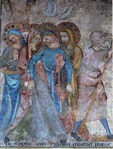 The Crucifixion fragment of a wall painting depicting the Passion of Christ detail of the so…