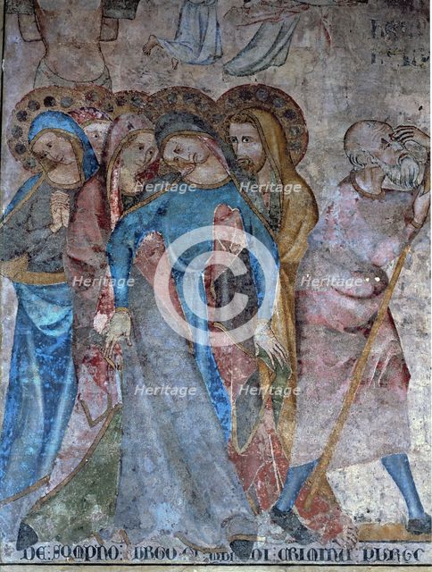 The Crucifixion', fragment of a wall painting depicting the 'Passion of Christ', detail of the so…