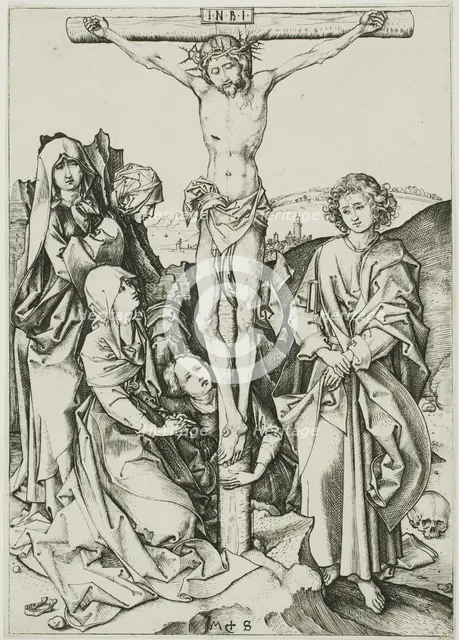 The Crucifixion, from The Passion, c. 1475. Creator: Martin Schongauer.