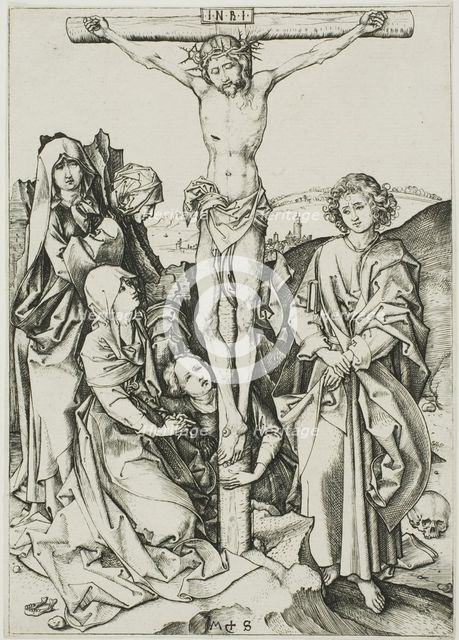 The Crucifixion, from The Passion, c. 1475. Creator: Martin Schongauer.