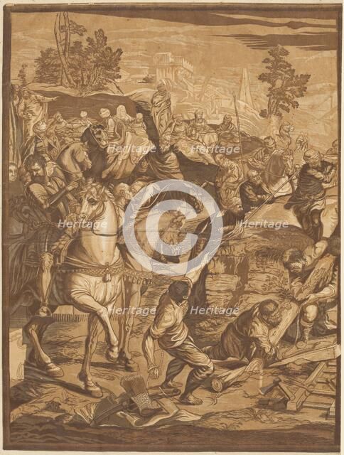 The Crucifixion (left panel), 1741. Creator: John Baptist Jackson.