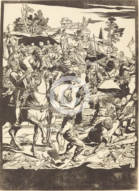 The Crucifixion [left plate], 1741. Creator: John Baptist Jackson.