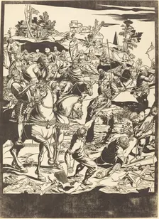 The Crucifixion [left plate], 1741. Creator: John Baptist Jackson