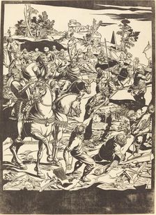 The Crucifixion [left plate], 1741. Creator: John Baptist Jackson