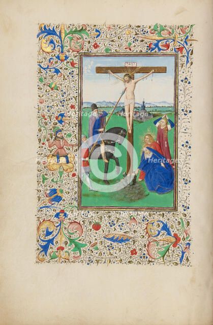 The Crucifixion; Llangattock Hours, 1450s. Creator: Master of the Llangattock Hours.