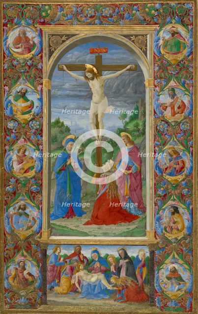 The Crucifixion; Poncher Hours, 1484-1492. Creator: Giuliano Amedei.