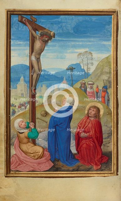 The Crucifixion; Prayer Book of Cardinal Albrecht of Brandenburg, about 1525-1530. Creator: Simon Bening.