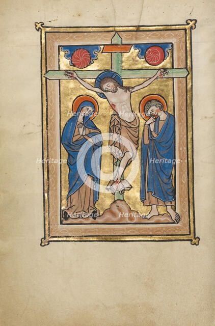 The Crucifixion; Psalter, mid-1200s. Creator: Unknown.