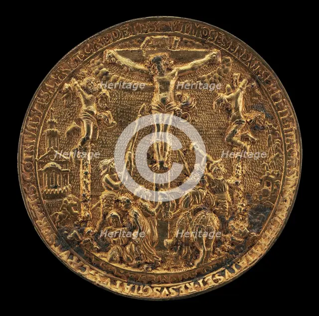 The Crucifixion [reverse], 1535/1574. Creator: Reinhart, Hans.