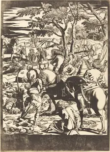 The Crucifixion [right plate], 1741. Creator: John Baptist Jackson