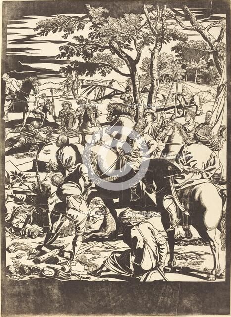 The Crucifixion [right plate], 1741. Creator: John Baptist Jackson.