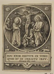 The Crucifixion (Round) (reverse copy).n.d. Creator: Hieronymous Wierix