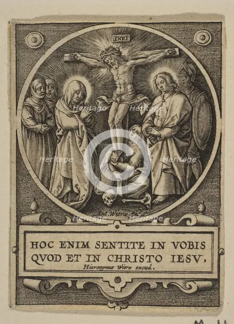 The Crucifixion (Round) (reverse copy).n.d. Creator: Hieronymous Wierix.