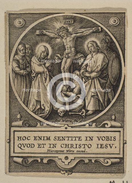 The Crucifixion (Round) (reverse copy).n.d. Creator: Hieronymous Wierix.