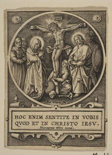 The Crucifixion (Round) (reverse copy).n.d. Creator: Hieronymous Wierix