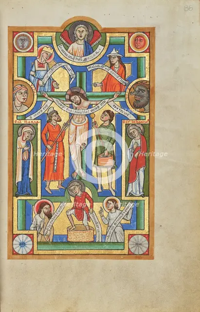 The Crucifixion; Stammheim Missal, probably 1170s. Creator: Unknown.
