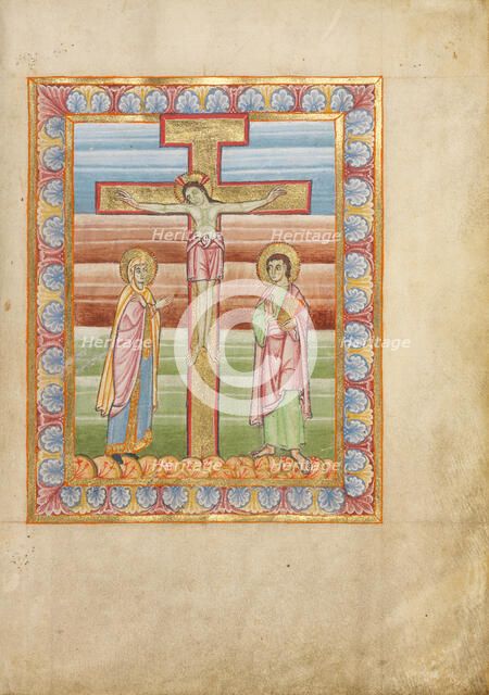 The Crucifixion; Sacramentary, about 1025-1050. Creator: Unknown.