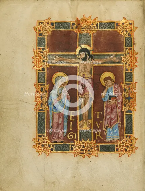 The Crucifixion; Sacramentary, first quarter of 11th century. Creator: Unknown.