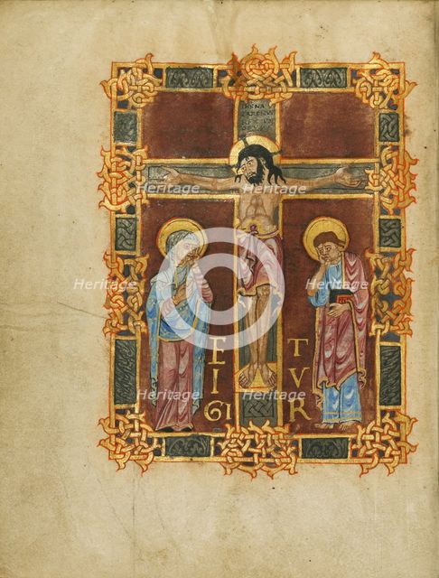 The Crucifixion; Sacramentary, first quarter of 11th century. Creator: Unknown.