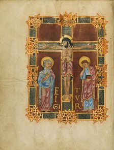 The Crucifixion; Sacramentary, first quarter of 11th century. Creator: Unknown