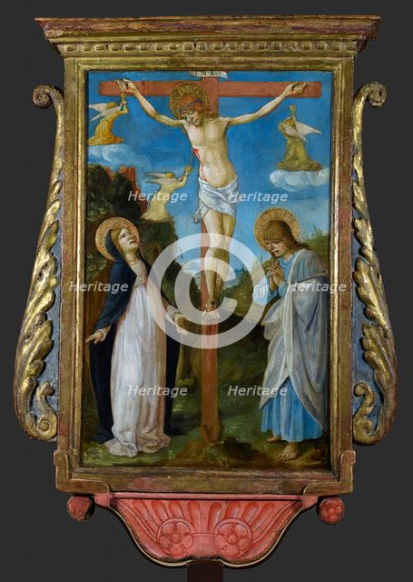 The Crucifixion; Saint Michael, c1480-1490. Creator: Lorenzo d'Alessandro.