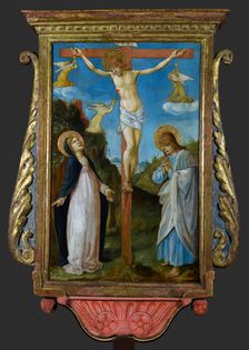 The Crucifixion; Saint Michael, c1480-1490. Creator: Lorenzo d'Alessandro