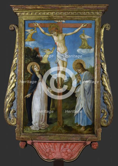 The Crucifixion; Saint Michael, c1480-1490. Creator: Lorenzo d'Alessandro.