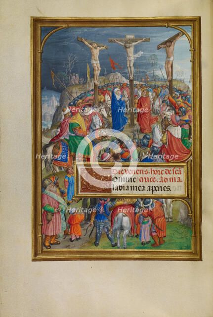 The Crucifixion; Spinola Hours, about 1510-1520. Creator: Master of James IV of Scotland.