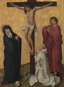 The Crucifixion with a Carthusian Monk, c. 1460. Creator: Rogier van der Weyden (Flemish, c. 1399-1464), workshop of