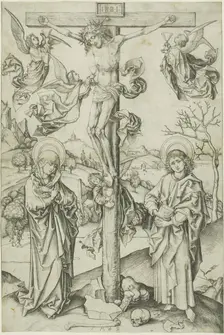 The Crucifixion with Four Angels, n.d. Creator: Martin Schongauer