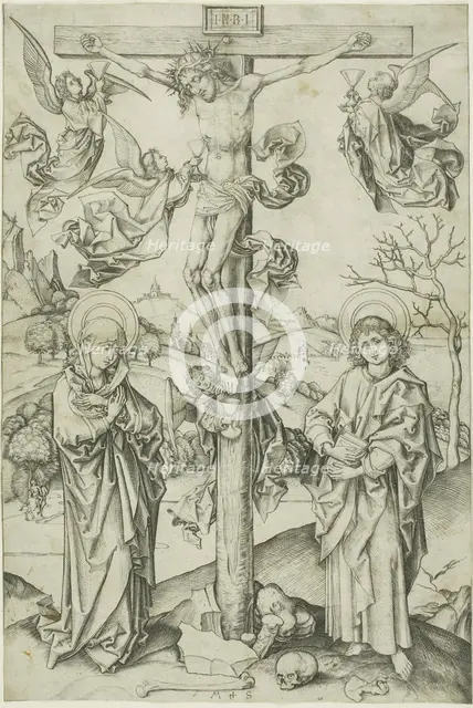The Crucifixion with Four Angels, n.d. Creator: Martin Schongauer.