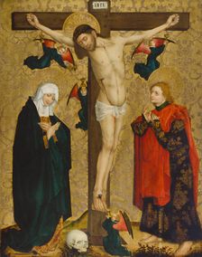 The Crucifixion with Mary and Saint John the Evangelist, 1450-1460. Creator: Master of the Middle Rhine