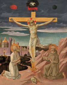 The Crucifixion with Saint Jerome and Saint Francis, c. 1445/1450. Creator: Pesello Peselli