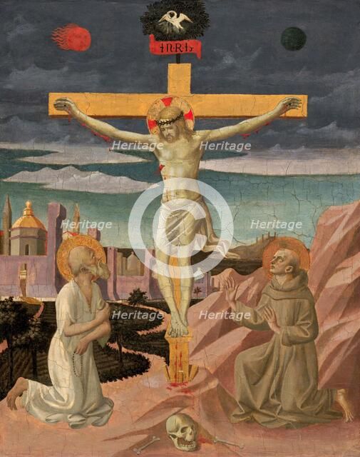 The Crucifixion with Saint Jerome and Saint Francis, c. 1445/1450. Creator: Pesello Peselli.