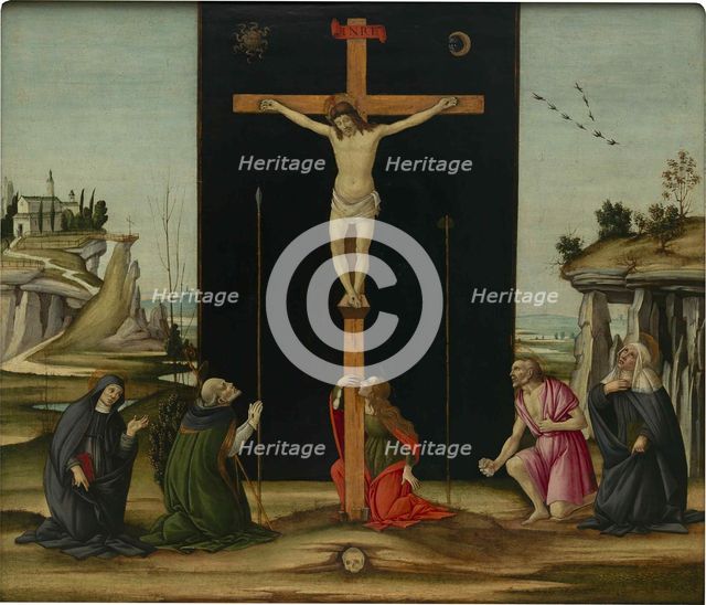 The Crucifixion with Saints, c. 1490. Creator: Botticelli, Sandro, (Workshop)  .