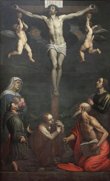 The Crucifixion with Saints, Early 17th cen.. Creator: Cresti (called Il Passignano), Domenico (1559-1638)